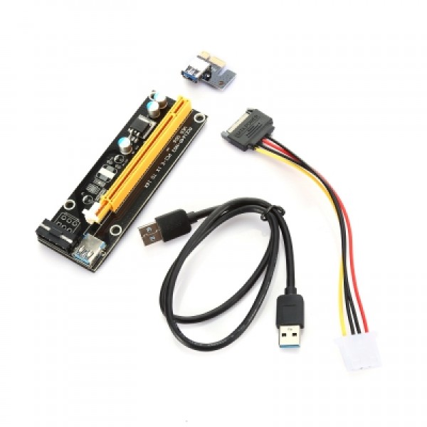 PCI - E 1X to 16X Riser Card + USB 3.0 Extender Cable for Bitcoin Litecoin Miner