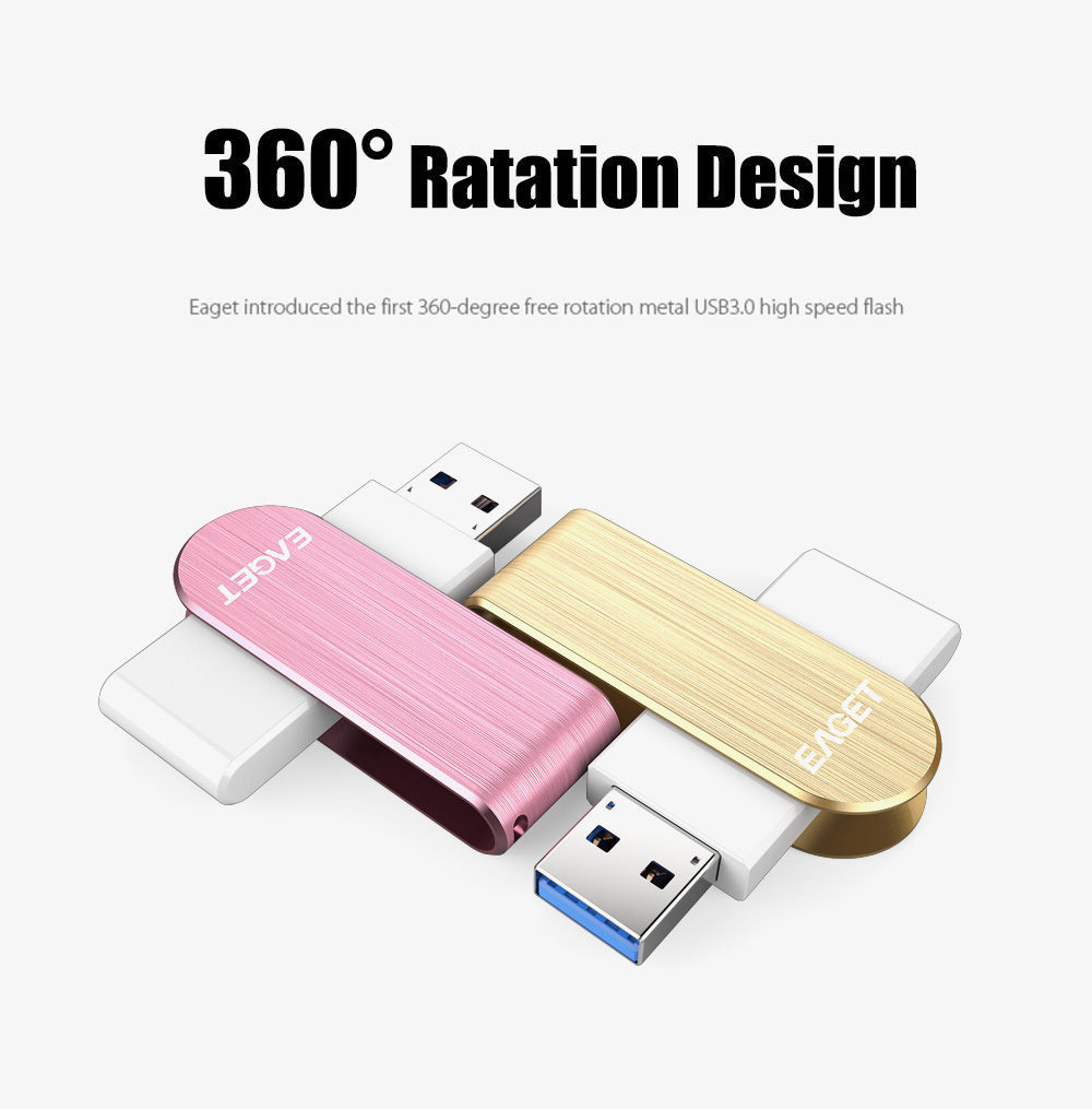 EAGET F50 16GB USB3.0 360 Degree Rotation Metal Memory Flash Drive
